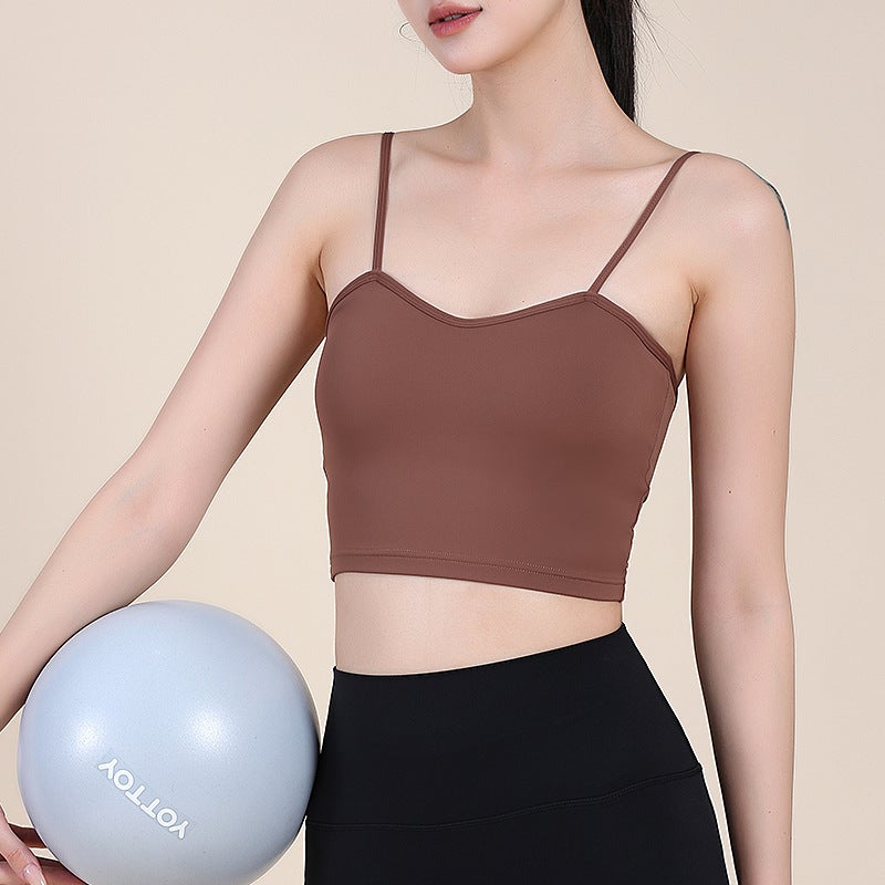 Summer All-In-One Spaghetti Strap Pilates Back Sports Bra Women'S Fitness Yoga Push-Up Fitness Running Bra - Image 2